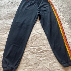 Aviator Nation 5 Stripe Charcoal Sweatpants